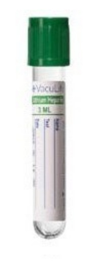 Одноразові вакуумні пробірки для забору крові, Літій-гепарин, 13×75 мм (mm), 3 мл (ml)